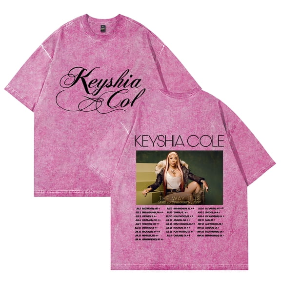 Keyshia Cole The Way It Is 20th Anniversary Tour T-shirts Merch Unisex Vintage Cotton Wash Tees Short Sleeve O-neck Tops