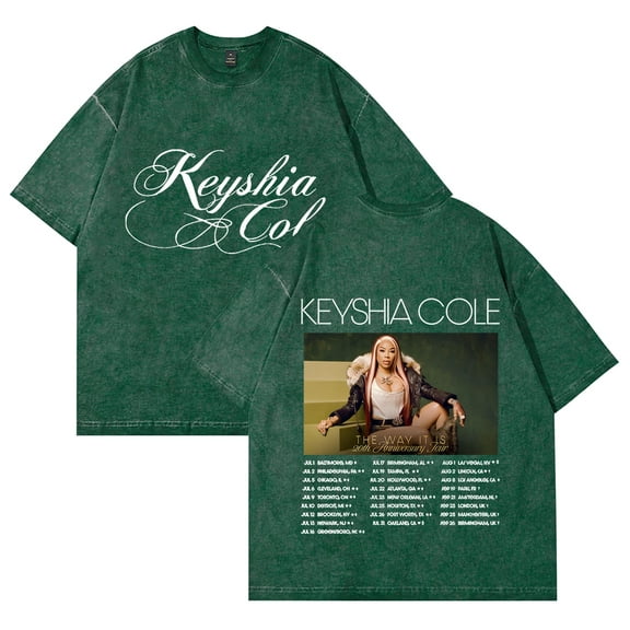 Keyshia Cole The Way It Is 20th Anniversary Tour T-shirts Merch Unisex Vintage Cotton Wash Tees Short Sleeve O-neck Tops
