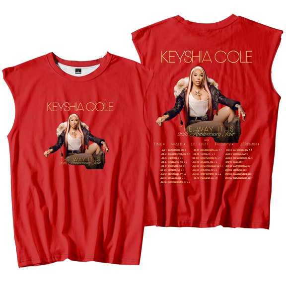 Keyshia Cole The Way It Is 20th Anniversary Tour Tank Tops Sleeveless Sport Vest Women Men Outdoor Sportwear
