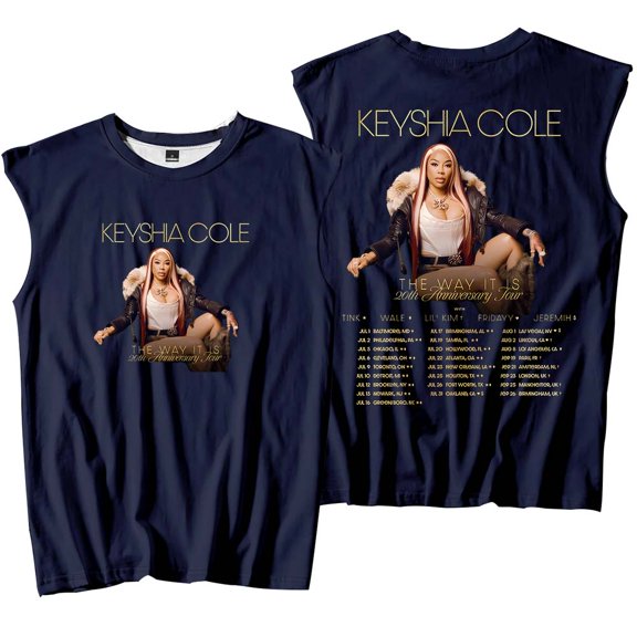 Keyshia Cole The Way It Is 20th Anniversary Tour Tank Tops Sleeveless Sport Vest Women Men Outdoor Sportwear