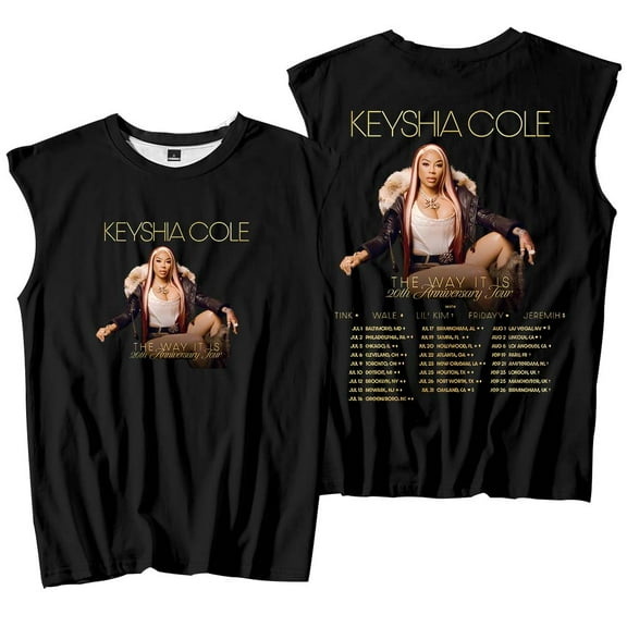 Keyshia Cole The Way It Is 20th Anniversary Tour Tank Tops Sleeveless Sport Vest Women Men Outdoor Sportwear