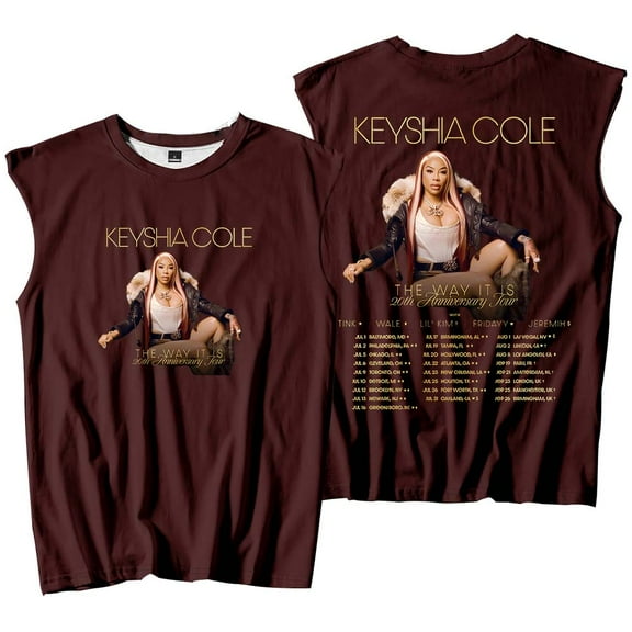 Keyshia Cole The Way It Is 20th Anniversary Tour Tank Tops Sleeveless Sport Vest Women Men Outdoor Sportwear
