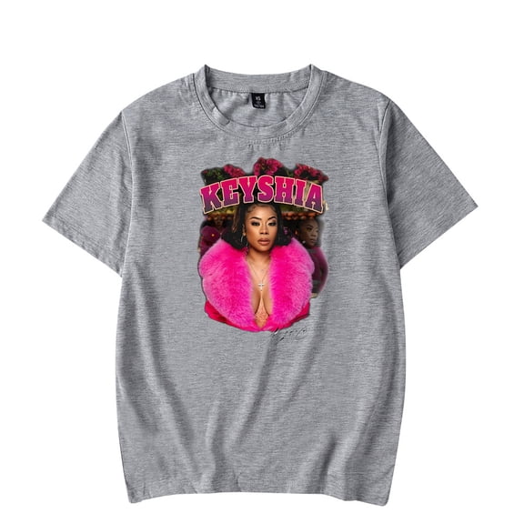 Keyshia Cole pixk T-shirt Merch print Crewneck Unisex Trend Casual Short Sleeve Top