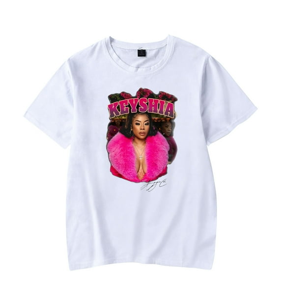 Keyshia Cole pixk T-shirt Merch print Crewneck Unisex Trend Casual Short Sleeve Top