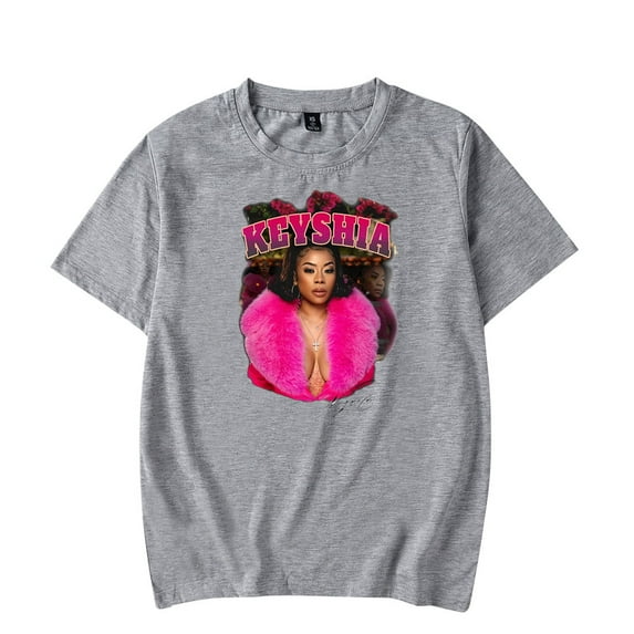 Keyshia Cole pixk T-shirt Merch print Crewneck Unisex Trend Casual Short Sleeve Top