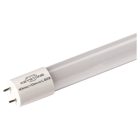 Keystone 01320 - 7W, 1000 Lumen, 2', 240' Beam Angle, Ballast Bypass, DLC 4.0, Coated 2 Foot LED Straight T8 Tube Light Bulb for Replacing Fluorescents