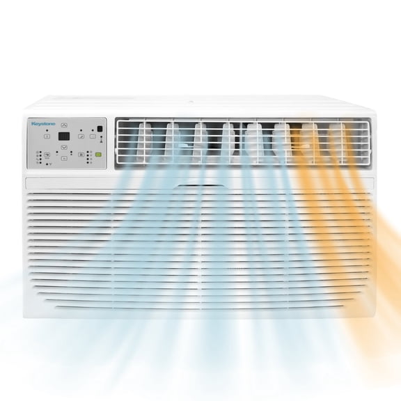 Keystone 12,000 BTU 230V Through-the-Wall Air Conditioner with 10,600 BTU Supplemental Heat Capability, KSTAT12-2HD