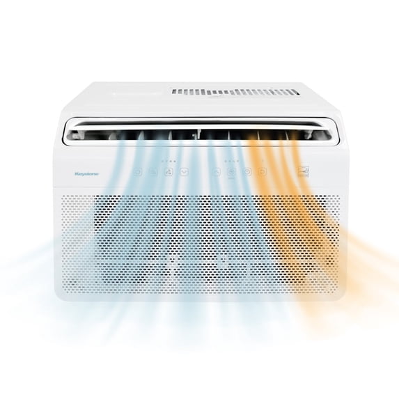 Keystone 8,000 BTU Window Mounted Inverter Air Conditioner with Supplemental Heat and Remote Control, KSTAW08INV-HC