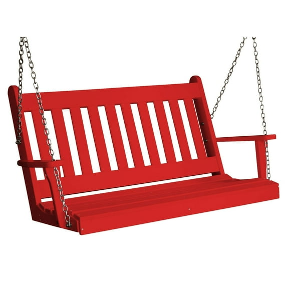 Keystone Amish Co. 4 Foot Franklin Poly Composite Porch Swing, Bright Red