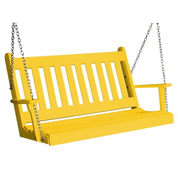 Keystone Amish Co. 4 Foot Franklin Poly Composite Porch Swing, Lemon Yellow