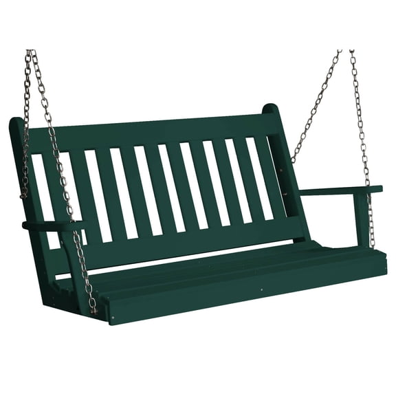 Keystone Amish Co. 4 Foot Franklin Poly Composite Porch Swing, Turf Green