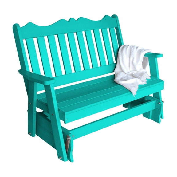 Keystone Amish Co. 4 Foot York Recycled Plastic Porch Glider, Aruba