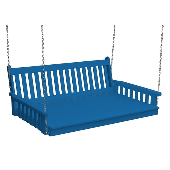 Keystone Amish Co. 5 Foot Franklin Recycled Plastic Swing Bed with Ropes, Blue