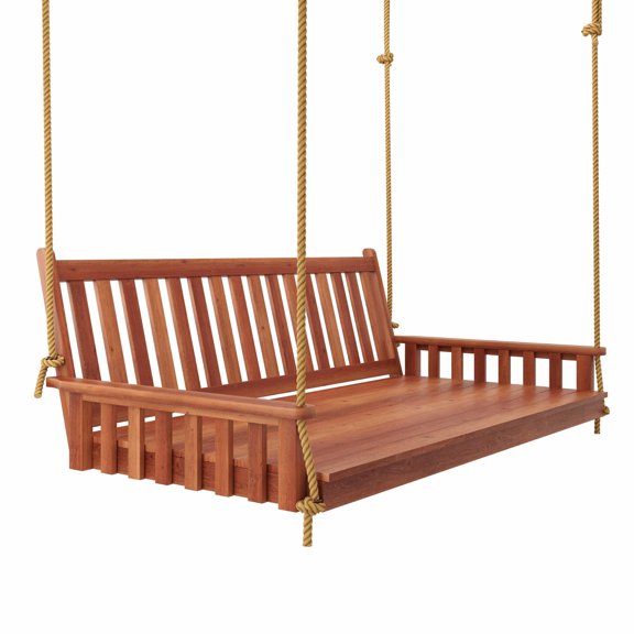 Keystone Amish Co. 5 Foot Franklin Red Cedar Swing Bed with Ropes, Cedar Stain