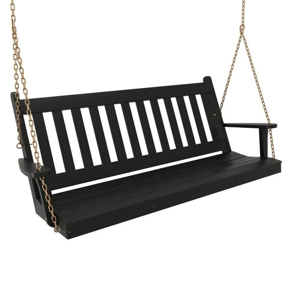 Keystone Amish Co. 6 Foot Franklin Porch Swing, Black