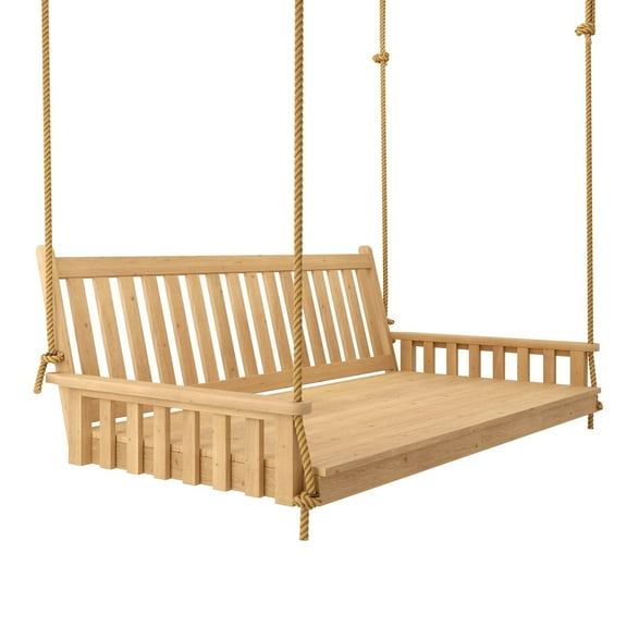 Keystone Amish Co. 6 Foot Franklin Red Cedar Swing Bed with Ropes, Unfinished