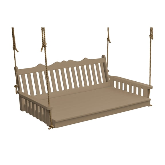 Keystone Amish Co. 6 Foot York Recycled Plastic Swing Bed, Weathered Wood