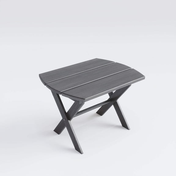 Keystone Amish Co. Poly Composite Folding Outdoor Table in Dark Gray - Outdoor Accent Table Amish Built in the USA from Poly Lumber