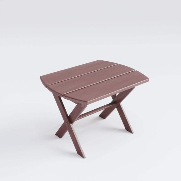 Keystone Amish Co. Poly Composite Folding Outdoor Table in Tudor Brown - Outdoor Accent Table Amish Built in the USA from Poly Lumber