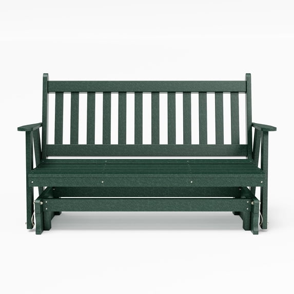 Keystone Amish Co. 4 Foot Franklin Poly Composite Porch Glider, Turf Green