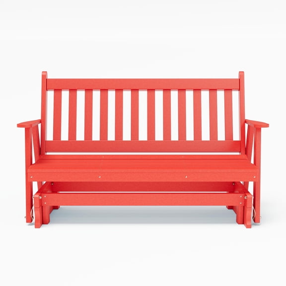 Keystone Amish Co. 5 Foot Franklin Poly Composite Porch Glider, Bright Red