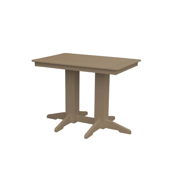 Keystone Amish Co. Poly Composite Counter Table, 4-Foot, Weathered Wood