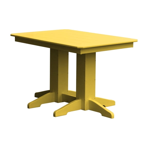Keystone Amish Co. Poly Composite Dining Table, 4-Foot, Lemon Yellow