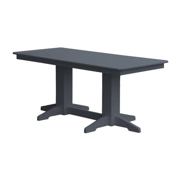 Keystone Amish Co. Poly Composite Dining Table, 6-Foot, Dark Grey