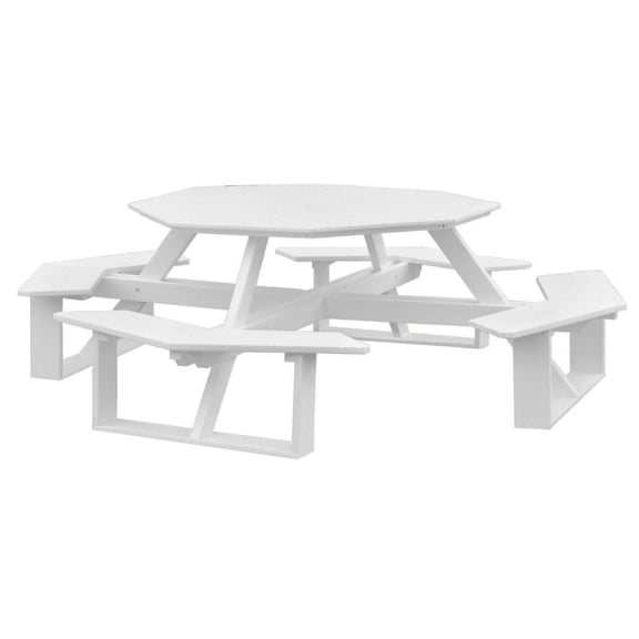 Keystone Amish Co. Poly Composite Octagon Walk-In Table, 54 in., Bright White