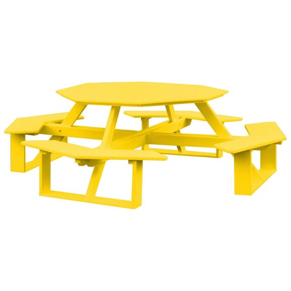 Keystone Amish Co. Poly Composite Octagon Walk-In Table, 54 in., Lemon Yellow