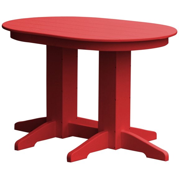 Keystone Amish Co. Poly Composite Oval Counter Table, 4-Foot, Bright Red