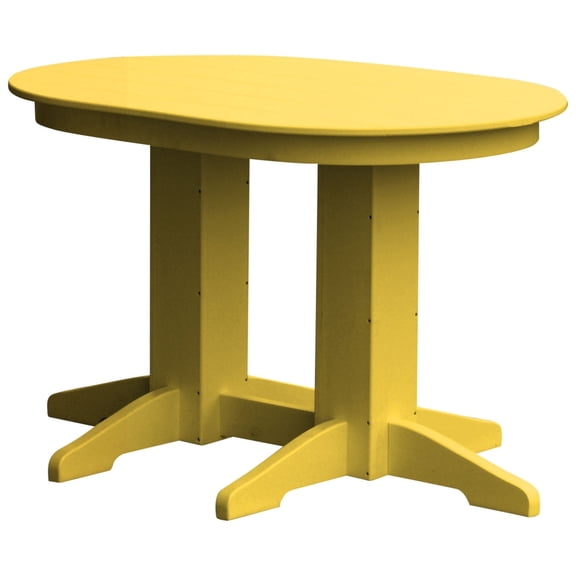 Keystone Amish Co. Poly Composite Oval Counter Table, 4-Foot, Lemon Yellow