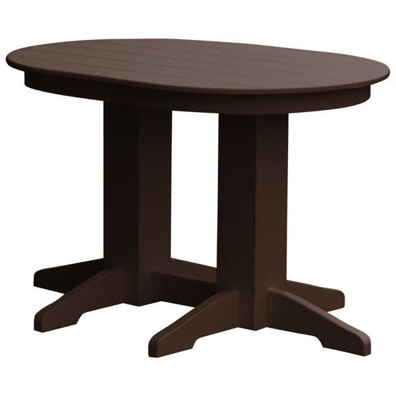 Keystone Amish Co. Poly Composite Oval Counter Table, 4-Foot, Tudor Brown