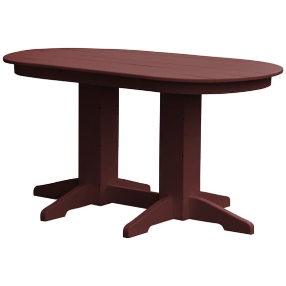 Keystone Amish Co. Poly Composite Oval Counter Table, 5-Foot, Cherry Wood