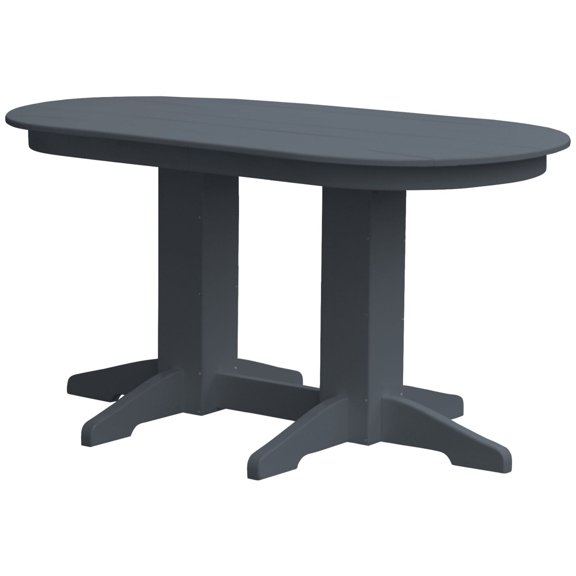 Keystone Amish Co. Poly Composite Oval Counter Table, 5-Foot, Dark Grey