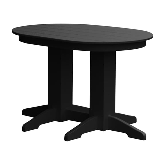 Keystone Amish Co. Poly Composite Oval Dining Table, 4-Foot, Black