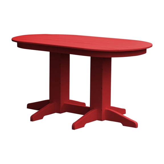 Keystone Amish Co. Poly Composite Oval Dining Table, 5-Foot, Bright Red