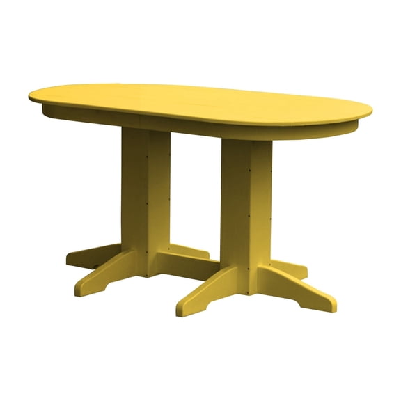 Keystone Amish Co. Poly Composite Oval Dining Table, 5-Foot, Lemon Yellow