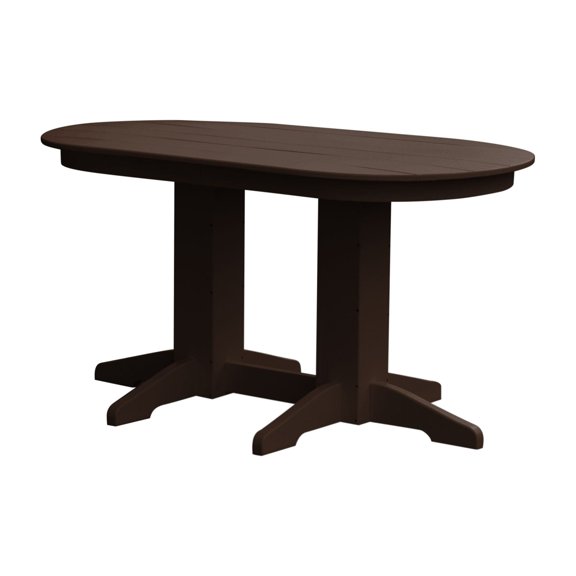 Keystone Amish Co. Poly Composite Oval Dining Table, 5-Foot, Tudor Brown
