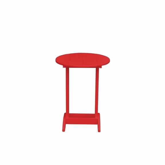 Keystone Amish Co. Poly Composite Round Balcony Side Table, Bright Red