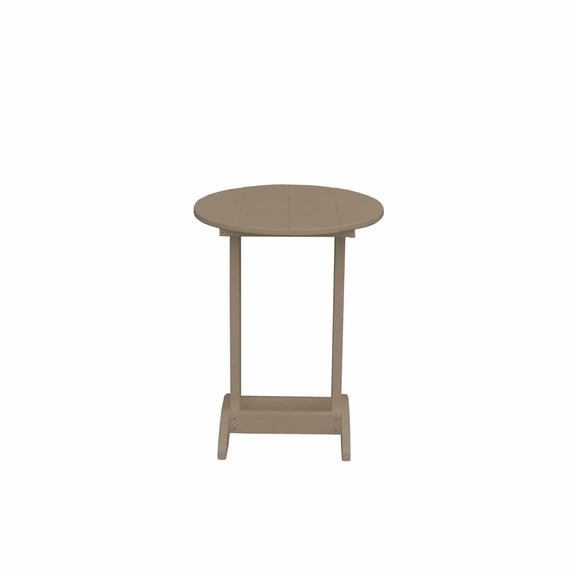 Keystone Amish Co. Poly Composite Round Balcony Side Table, Weathered Wood