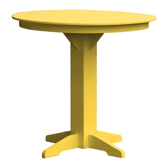 Keystone Amish Co. Poly Composite Round Bar Table, 44 in., Lemon Yellow