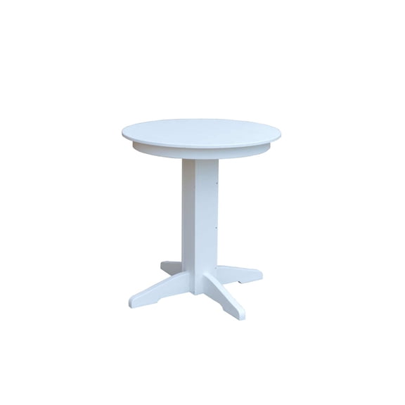 Keystone Amish Co. Poly Composite Round Counter Table, 33 in., Bright White