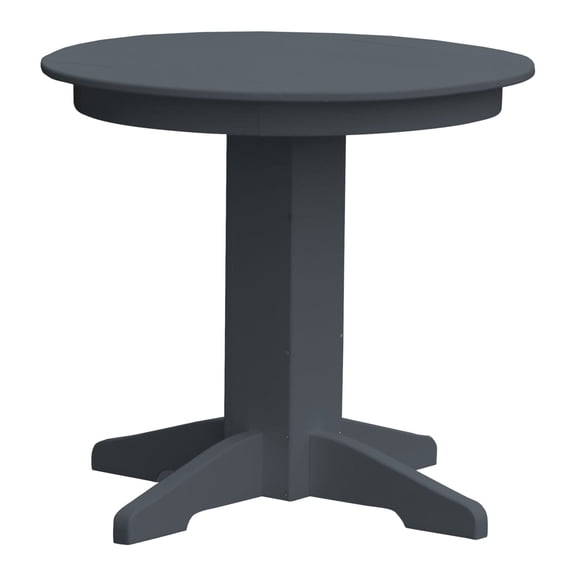 Keystone Amish Co. Poly Composite Round Dining Table, 33 in., Dark Grey