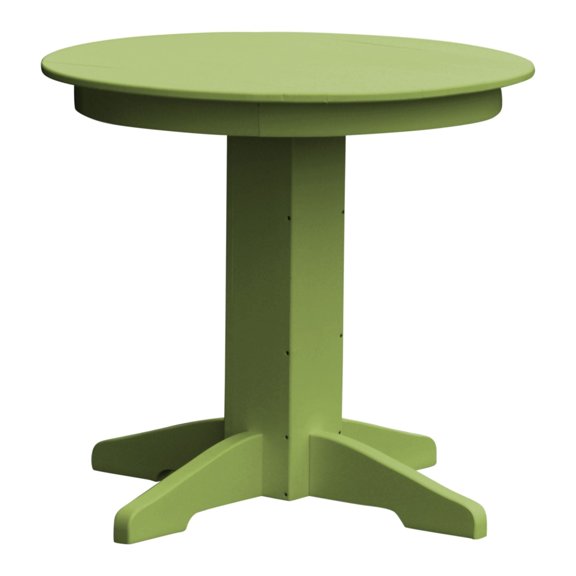 Keystone Amish Co. Poly Composite Round Dining Table, 33 in., Tropical Lime