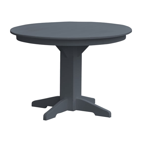 Keystone Amish Co. Poly Composite Round Dining Table, 44 in., Dark Grey