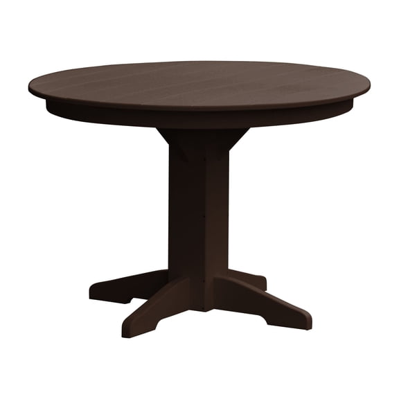 Keystone Amish Co. Poly Composite Round Dining Table, 44 in., Tudor Brown