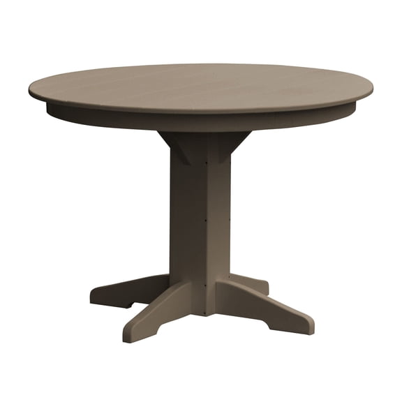 Keystone Amish Co. Poly Composite Round Dining Table, 44 in., Weathered Wood