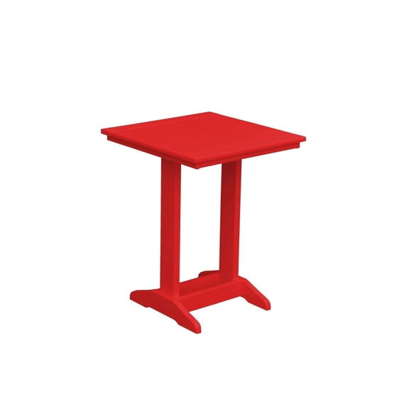 Keystone Amish Co. Poly Composite Square Balcony Side Table, Bright Red