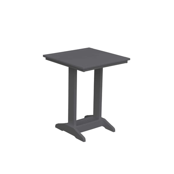 Keystone Amish Co. Poly Composite Square Balcony Side Table, Dark Grey